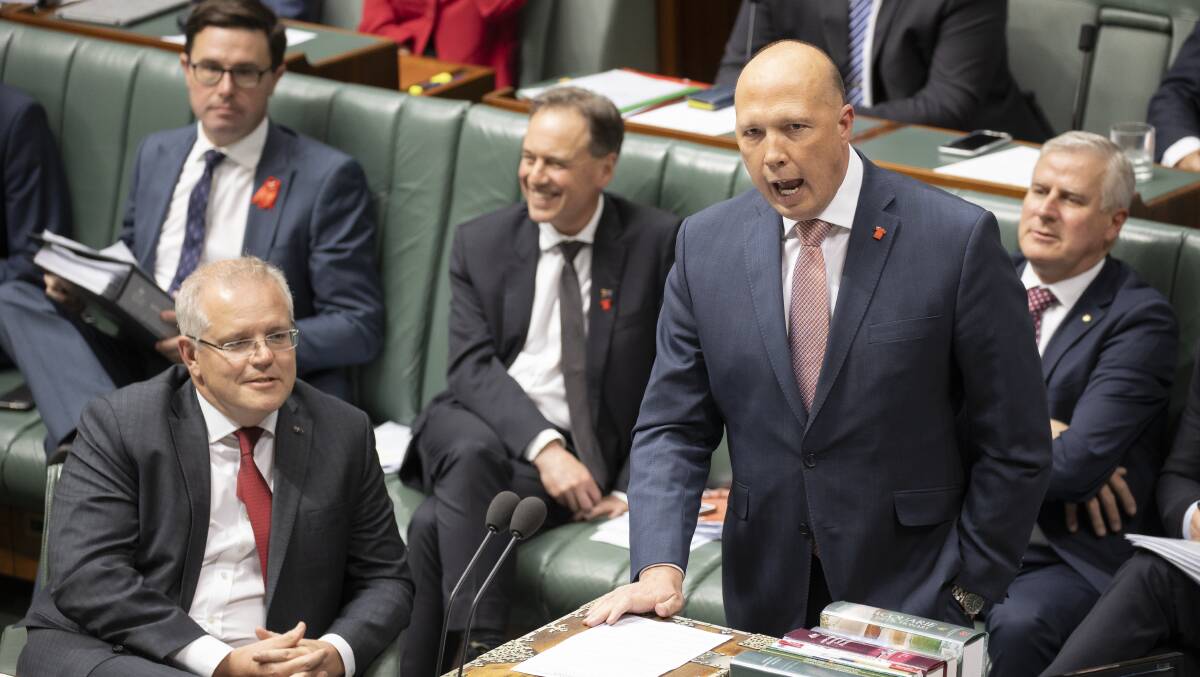 Minister for Home Affairs Peter Dutton during question time last month. Picture: Sitthixay Ditthavong
