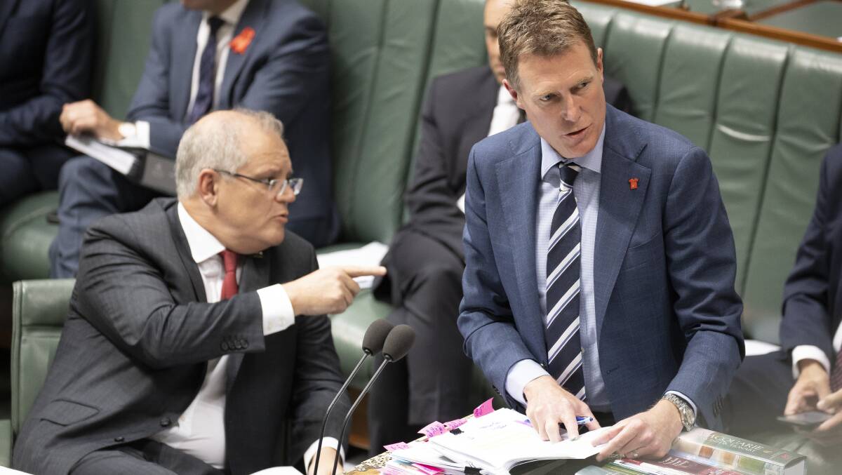 Attorney-General Christian Porter during question time on the 24th October, 2019. Picture: Sitthixay Ditthavong