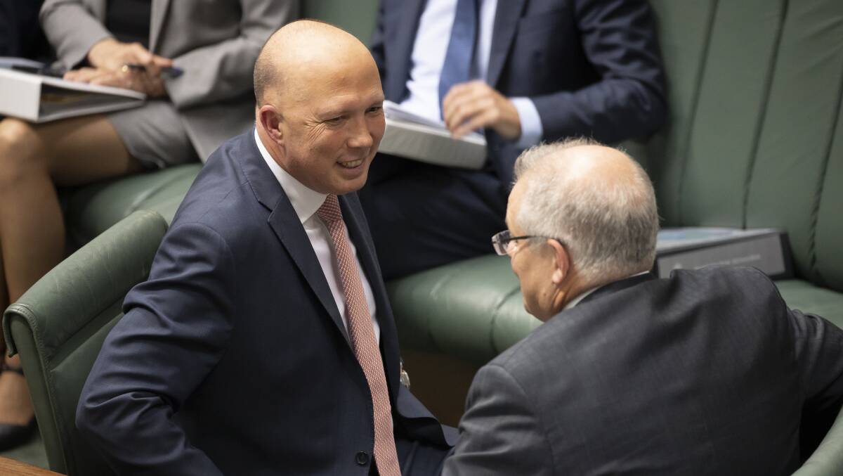 Minister for Home Affairs Peter Dutton, who has coronavirus. A second parliamentarian has now tested positive. Picture: Sitthixay Ditthavong
