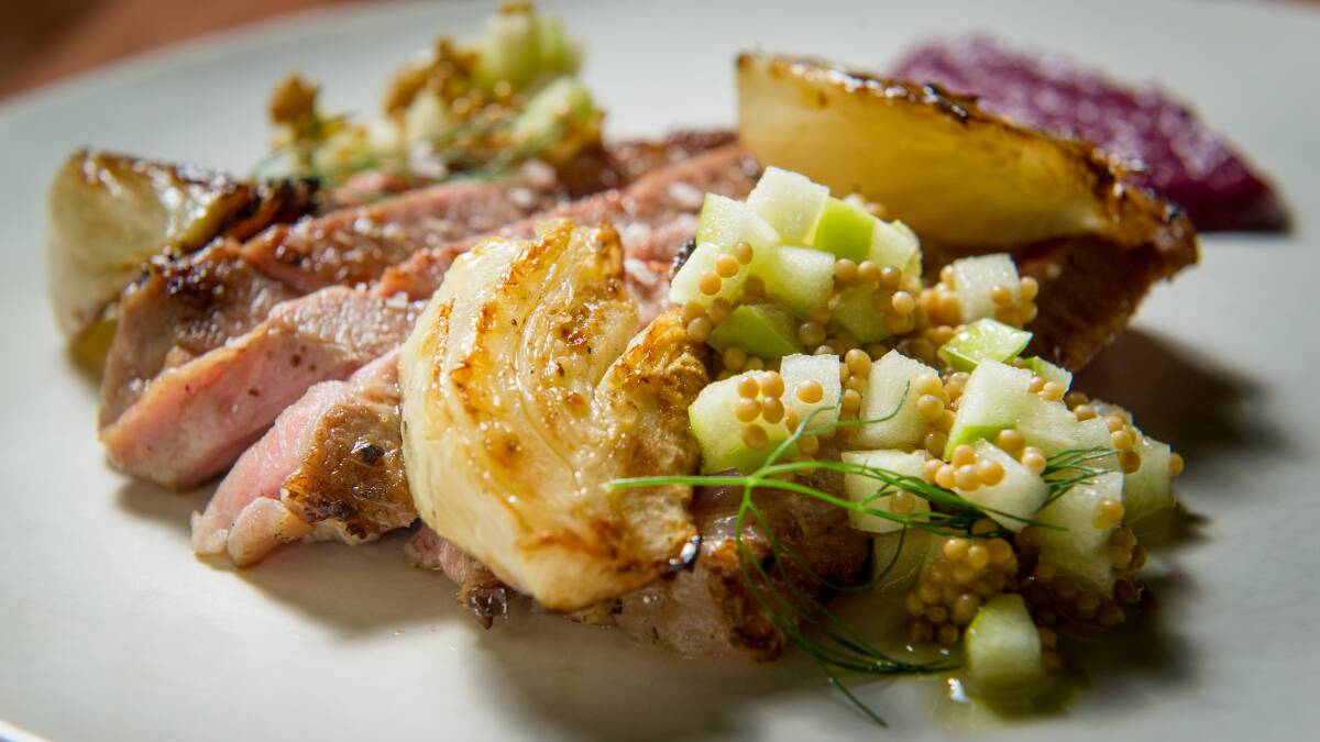 Pork neck, confit fennel, cabbage. Picture: Elesa Kurtz