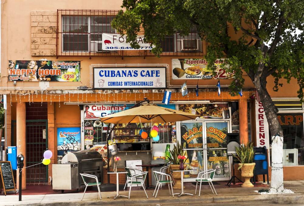 Cubanas Cafe, a typical Cuban and Latin American restaurant in famous Calle Ocho, heart of Little Havana, where you can have lunch, sing karaoke and drink Cuban coffee. Picture: iStock