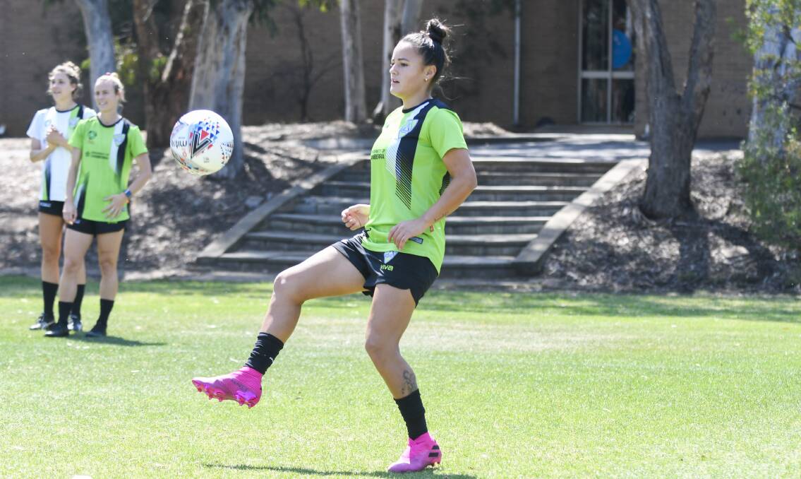 Canberra United recruit Camila Martens Pereira at training. Picture: Dion Georgopoulos