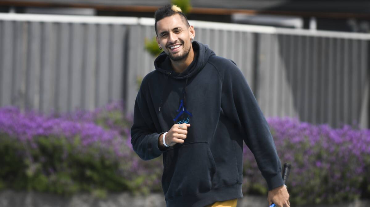 Nick Kyrgios is enjoying the game. Picture: Dion Georgopoulos