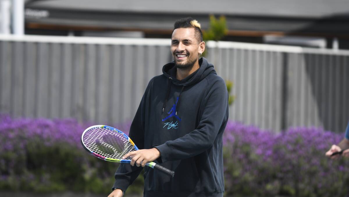 Nick Kyrgios says boosting the confidence of kids is the reason he wants to shine. Picture: Dion Georgopoulos