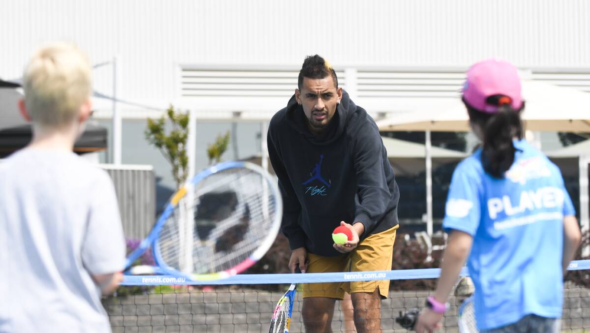 Kyrgios would rather help people than win a major. Picture: Dion Georgopoulos