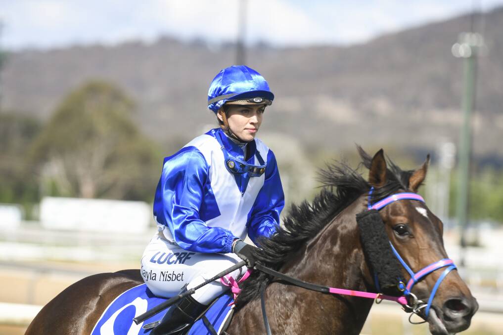 Canberra jockey Kayla Nisbet has suffered a possible lower leg fracture. Picture: Dion Georgopoulos