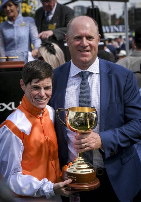 Vow And Declare's trainer Danny O'Brien and jockey Craig Williams. Picture: Eddie Jim