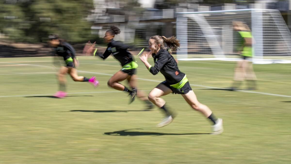 Canberra United's Laura Hughes during training. Picture: Sitthixay Ditthavong