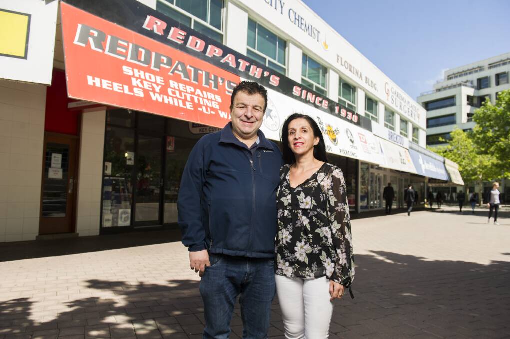 Redpath's Shoes owners Michael and Poppy Vassiliotis one of Canberra's oldest businesses. Picture: Dion Georgopoulos