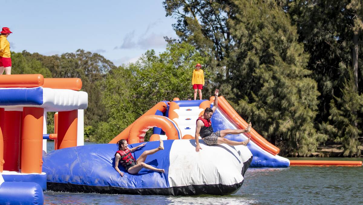 Canberra Aqua Park has proposed to set up on Black Mountain Peninsula for the next three years. Picture: Sitthixay Ditthavong