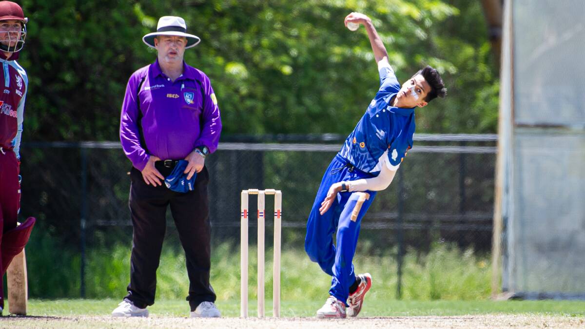 ANU bowler Abdullah Haroon picked up two wickets in a Gallop Cup clash on Saturday. Picture: Elesa Kurtz