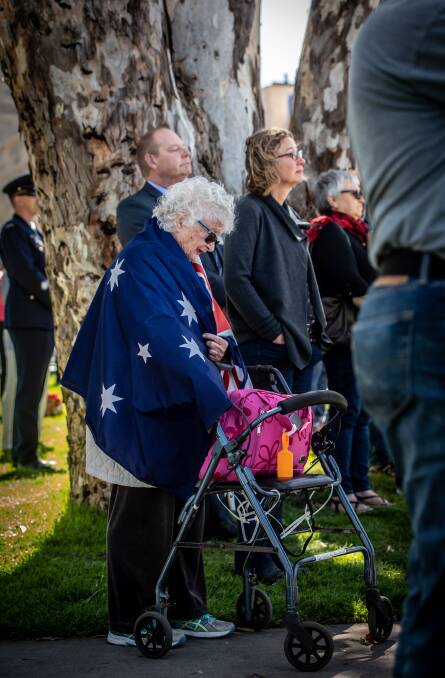 Joyce Foster has travelled to Canberra for many decades to attend Remembrance Day at the Australian War Memorial. Picture: Karleen Minney