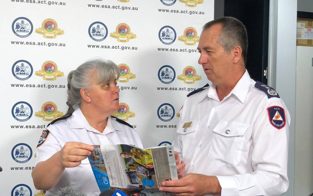 ESA commissioner Georgeina Whelan and ACT RFS chief officer Joe Murphy. Picture: Supplied