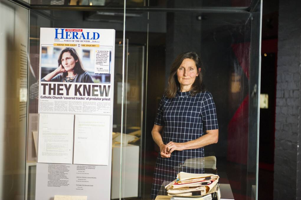 Joanne McCarthy at the 'Truth, Power, and a Free Press' exhibition at Old Parliament House. Picture: Dion Georgopoulos