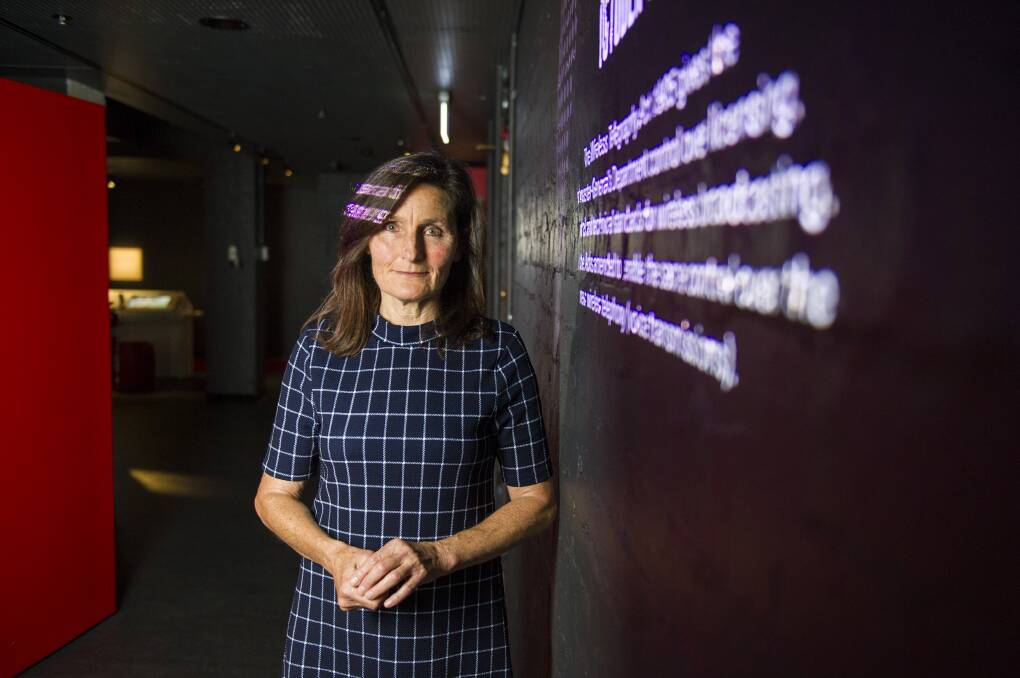 Journalist Joanne McCarthy has been recognised for her investigations into child sexual abuse at the 'Truth, Power, and a Free Press' exhibition at Old Parliament House. Picture: Dion Georgopoulos