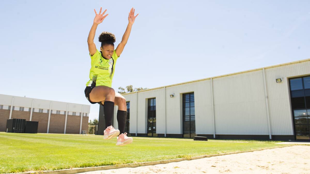 Canberra United's Simone Charley is a former triple jumper. Picture: Dion Georgopoulos