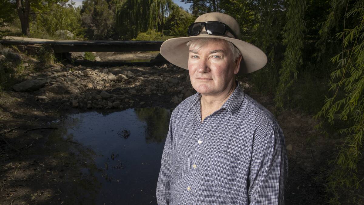 Michael Shanahan has a proposal to rehabiltate the creek on his Tidbinbilla farm. Picture: Sitthixay Ditthavong