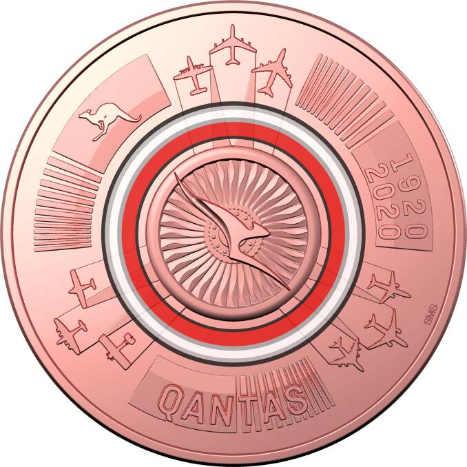 The special copper Qantas coin.