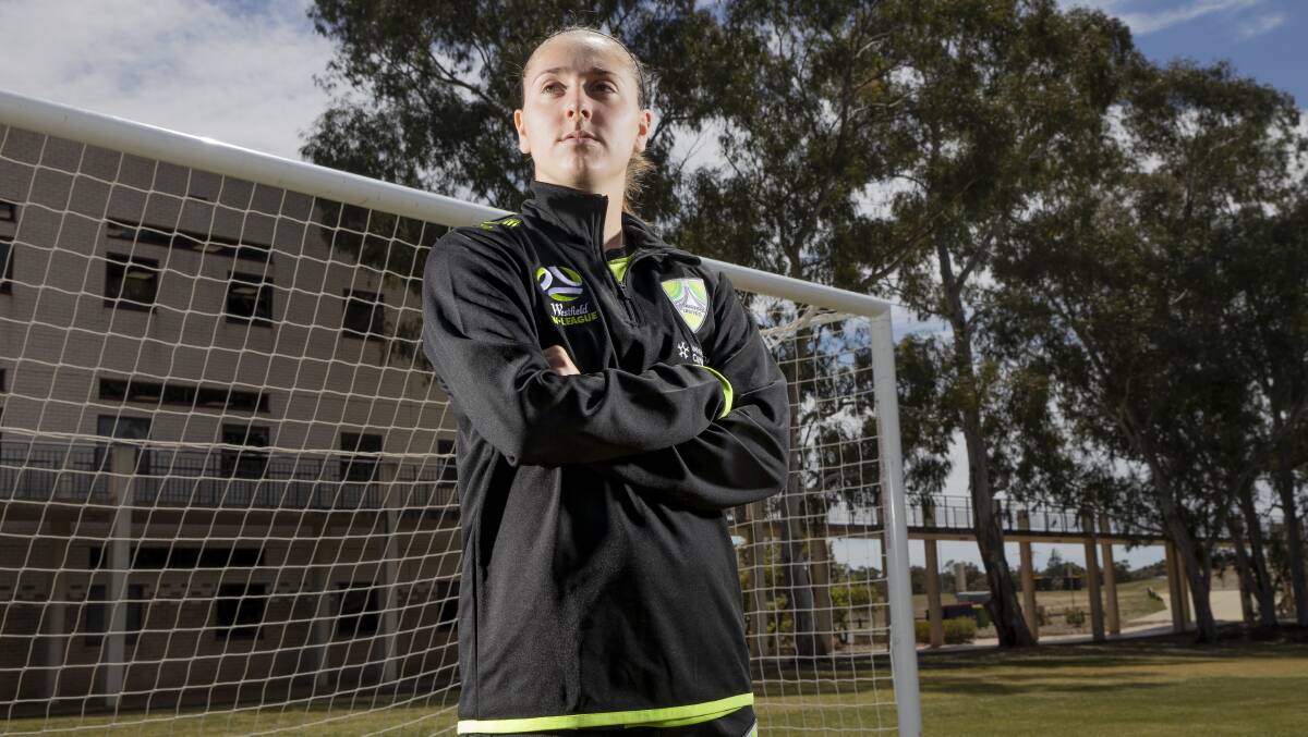 Canberra United co-captain Karly Roestbakken won't play a World Cup game on home soil should Australia-NZ win the rights. Picture: Sitthixay Ditthavong