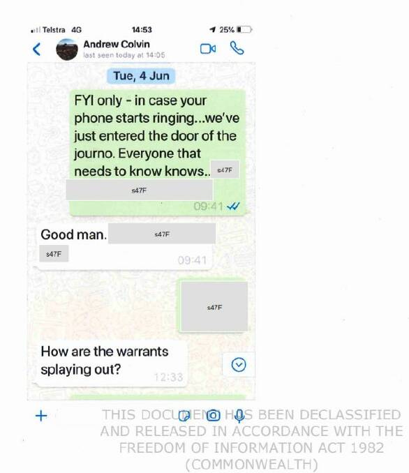 The emoji allegedly redacted from the Australian Federal Police text messages.