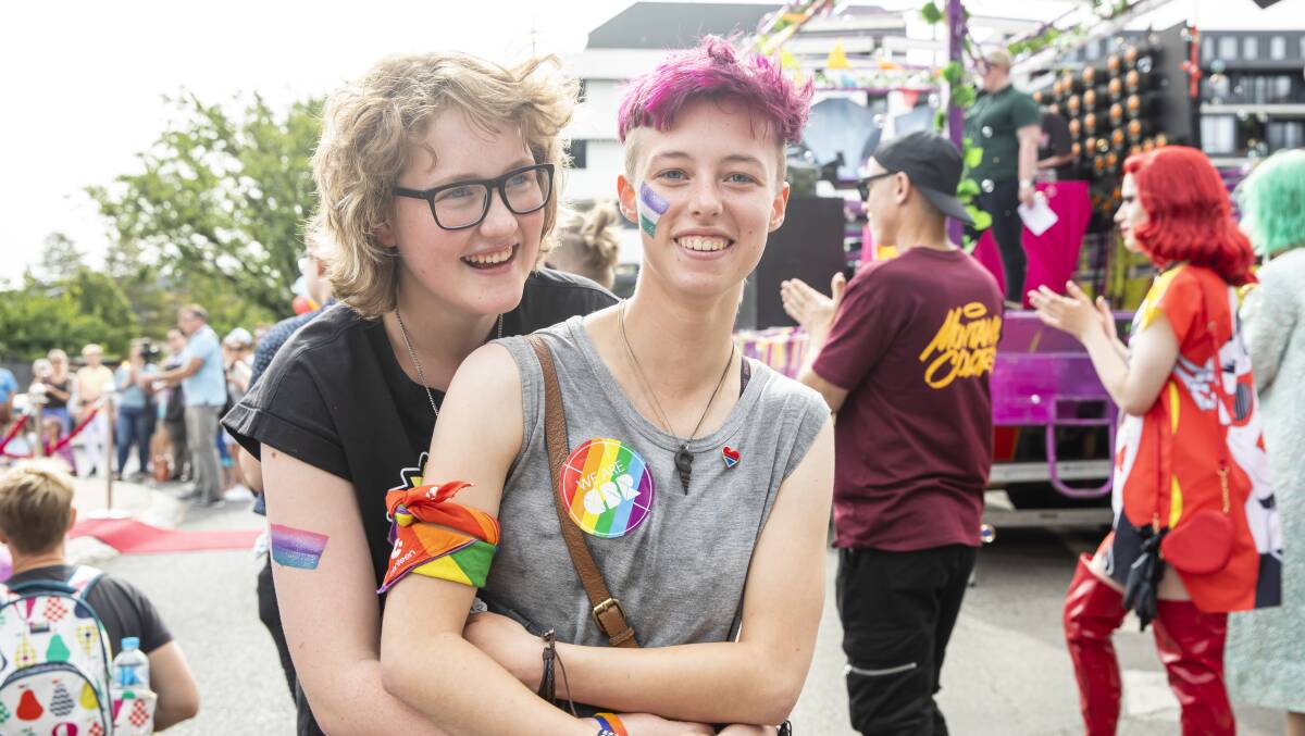 Georgia Collins and Rachel Wiltshire at the Yes!Fest street party on Saturday. Picture: Sitthixay Ditthavong