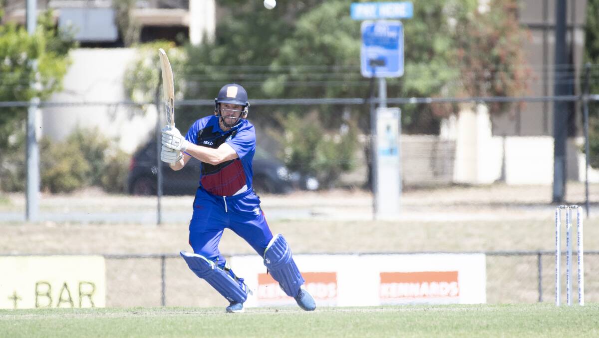 Former Brumby Ben Alexander bats for the Northside All Stars to raise money for mental health. Picture: Sitthixay Ditthavong
