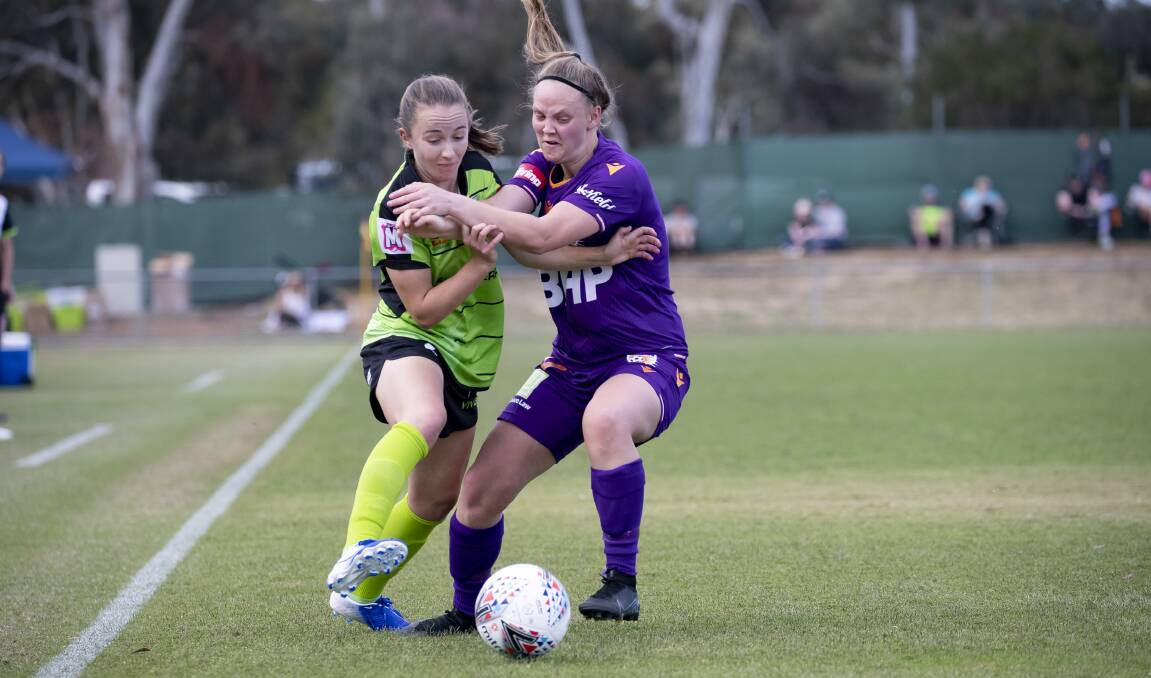 Local junior Laura Hughes has become a regular starter for Canberra United. Picture: Sitthixay Ditthavong