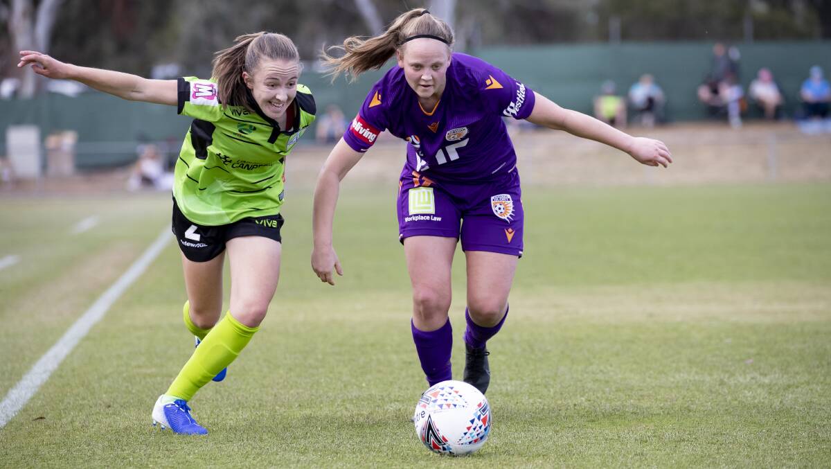Laura Hughes starred in Canberra United's round-one win over Perth Glory. Picture: Sitthixay Ditthavong