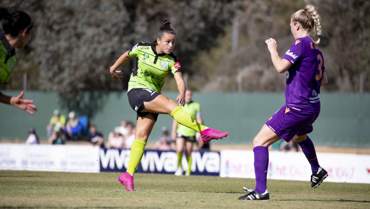 Canberra United's Camila Martins Pereira has been ruled out for the final two rounds. Picture: Sitthixay Ditthavong