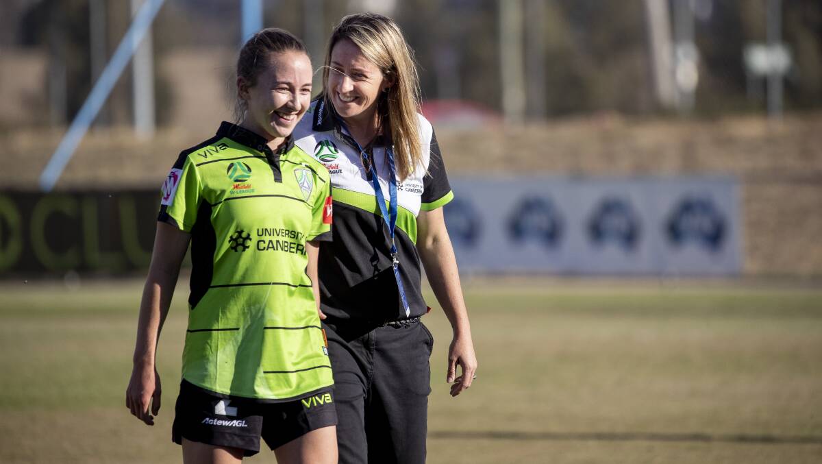 Canberra United's Laura Hughes has played all three seasons under Heather Garriock. Picture: Sitthixay Ditthavong