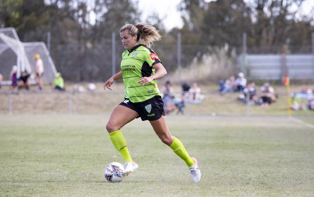 Canberra United's Katie Stengel looks set to return from an ankle injury this week. Picture: Sitthixay Ditthavong