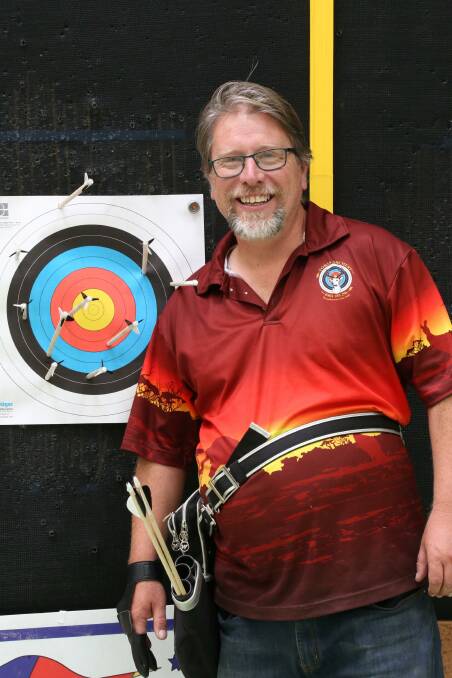 Joseph Mcgrail-Bateup broke a Guinness world record for shooting 10 arrows in 59.84 seconds. Picture: Phil Bevan