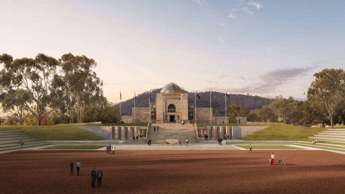 Architects' simulation of the expansion of Australian War Memorial. 