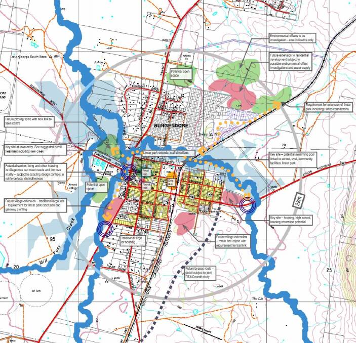 Bungendore's future land use strategy plan, showing the proposed north Elmslea development.