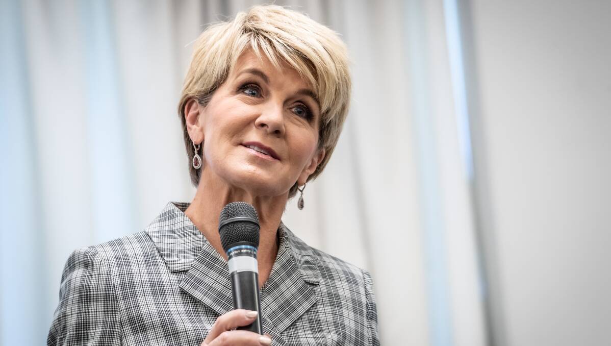 Julie Bishop speaking at the Public Sector Women in Leadership summit in Canberra. Picture: Karleen Minney