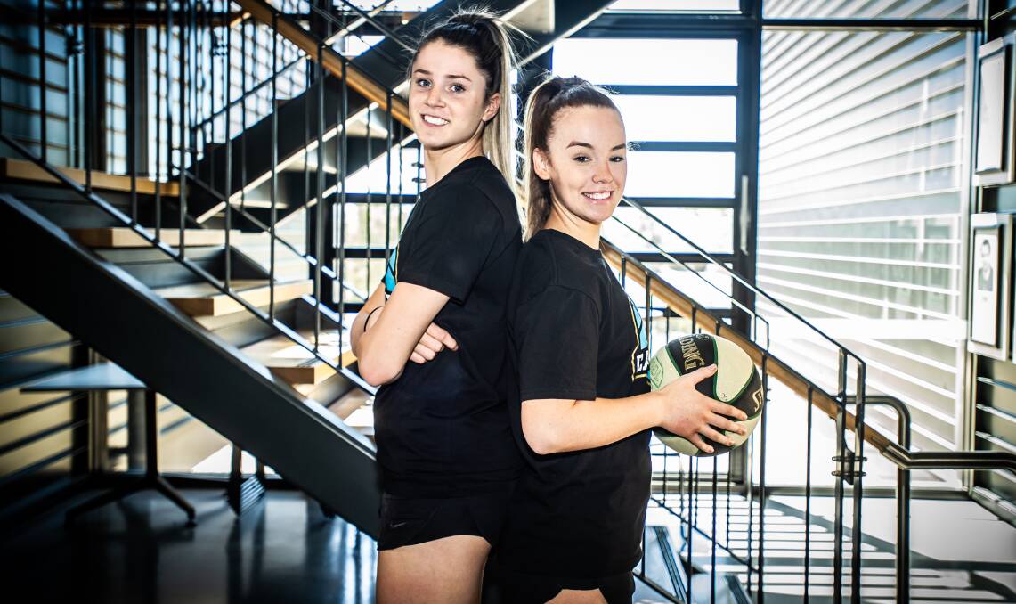 Teenage duo Gemma Potter (left) and Lily Scanlon will head to the United States to play college basketball next year. Picture: Karleen Minney