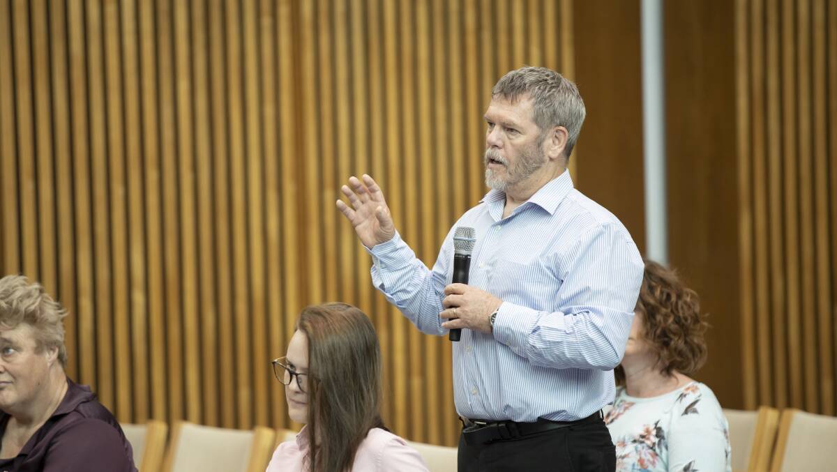 Bill Aldcroft from Questcare makes a submission during a town hall discussion on the National Disability Insurance Scheme. Picture: Sitthixay Ditthavong
