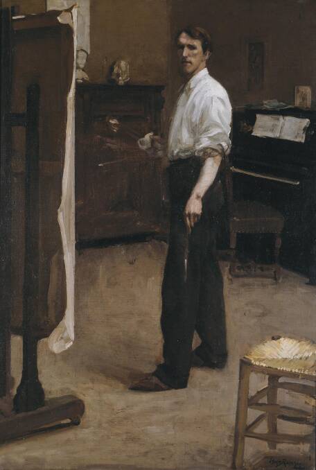 Hugh Ramsay, Portrait of the artist standing before easel, 1901-1902.