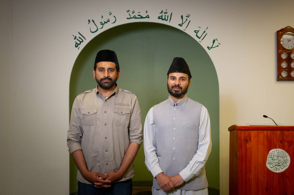 Ahmadiyya Muslim Association Canberra director of community outreach Ahmed Munir with Imam Ahmed Nadeem. Picture: Elesa Kurtz