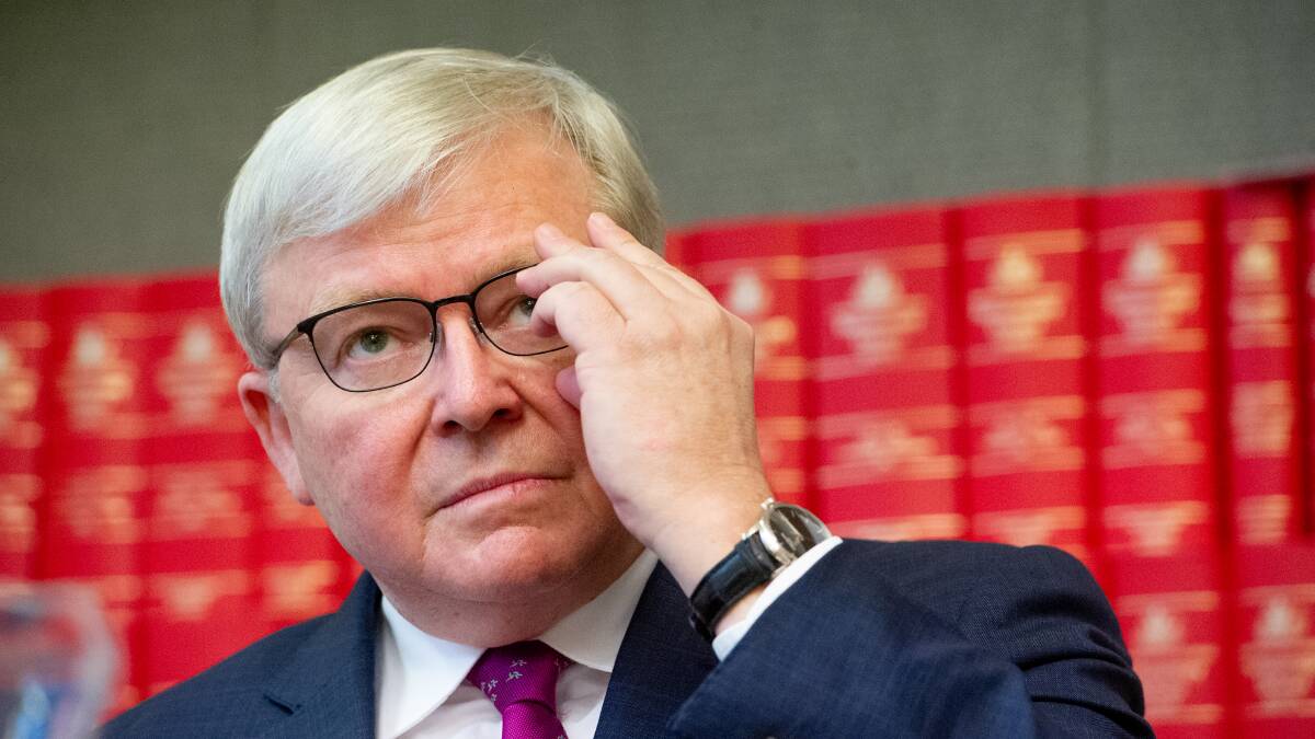 Former prime minister Kevin Rudd has told parliamentarians China respects strength, not weakness. Picture: Elesa Kurtz