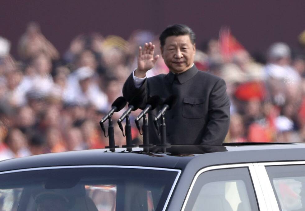 Chinese president Xi Jinping during a parade to celebrate the 70th anniversary of the founding of the People's Republic of China in October. Picture: Getty Images.