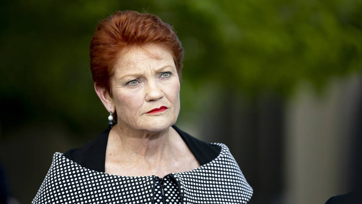 One Nation Senator Pauline Hanson changed her mind on suspending Mathias Cormann over the sports grants affair. Picture: Sitthixay Ditthavong
