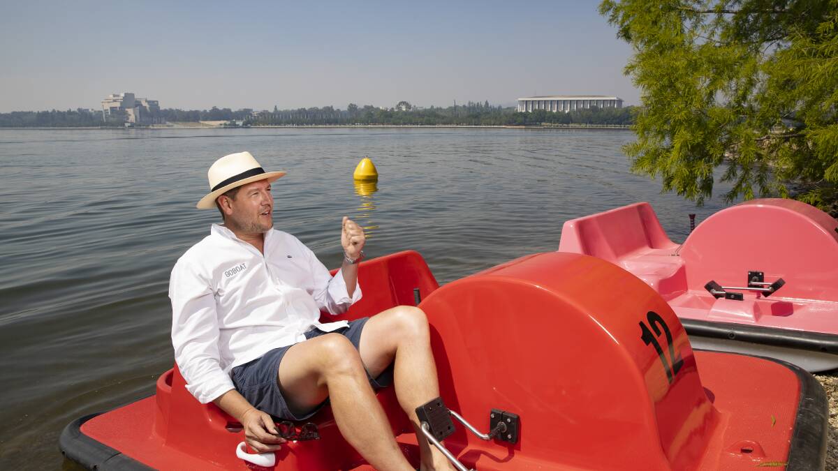 GoBoat owner Nick Tyrell is bringing the paddle boats back to Lake Burley Griffin. Picture: Sitthixay Ditthavong