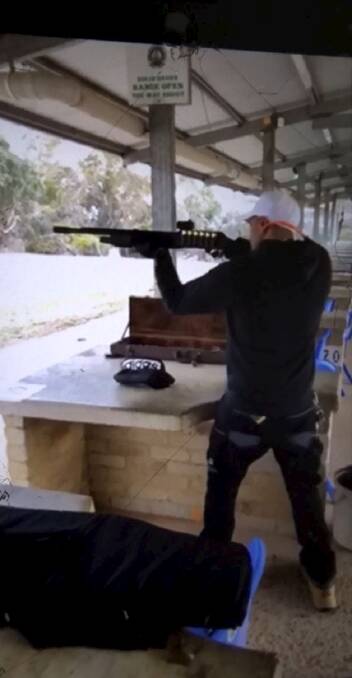 A still of Axel Sidaros at a shooting range firing his Adler shotgun the day before the Calwell attack. Picture: Supplied