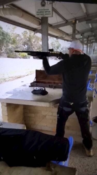 Axel Sidaros at a shooting range the day before an alleged attempted murder in Calwell. Picture: Supplied