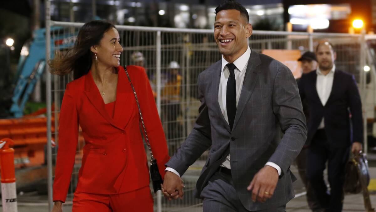 Israel Folau and wife Maria have reached a settlement with Rugby Australia. Picture: Getty Images