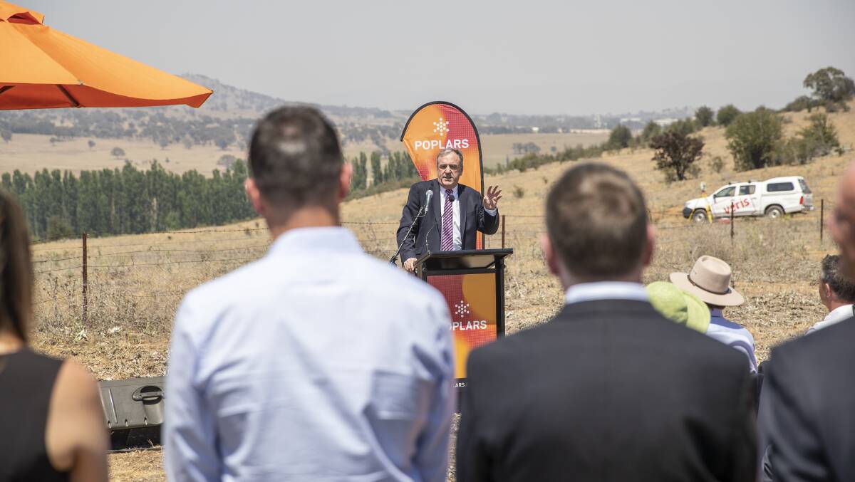 Poplars development manager David Maxwell speaking at the launch of the precinct. Photo by Photox - Canberra Photography Services