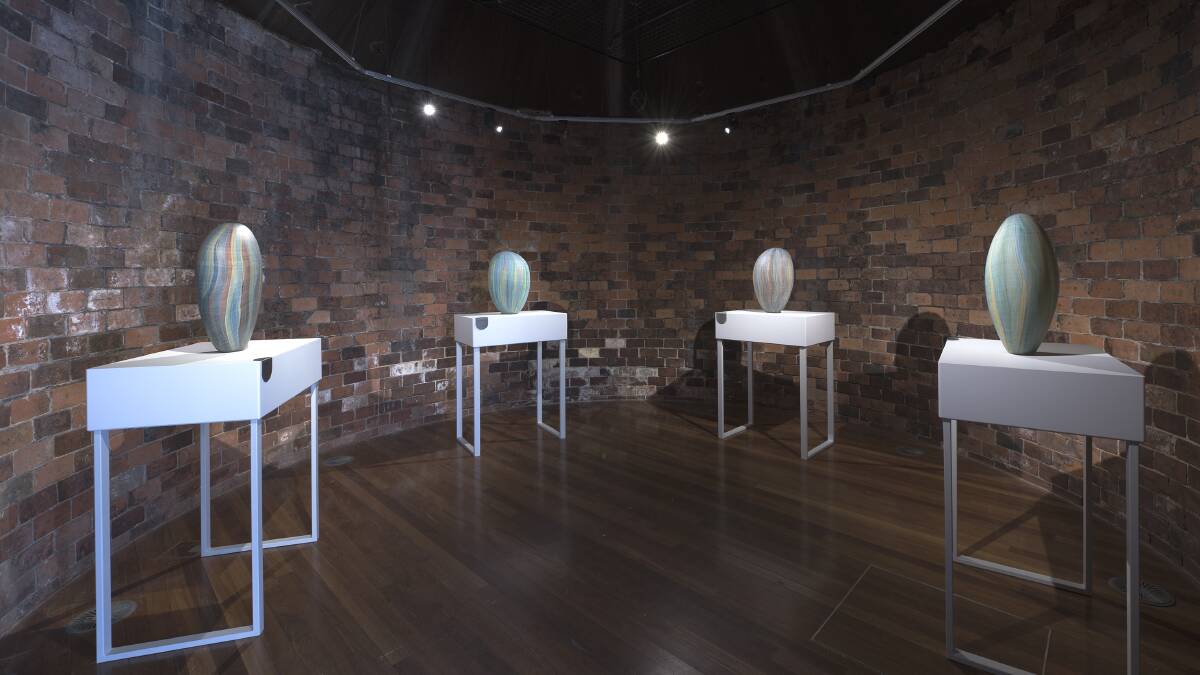 Clare Belfrage, A Measure of Time, exhibition installation shot at Canberra Glassworks. Picture: Brenton McGeachie.