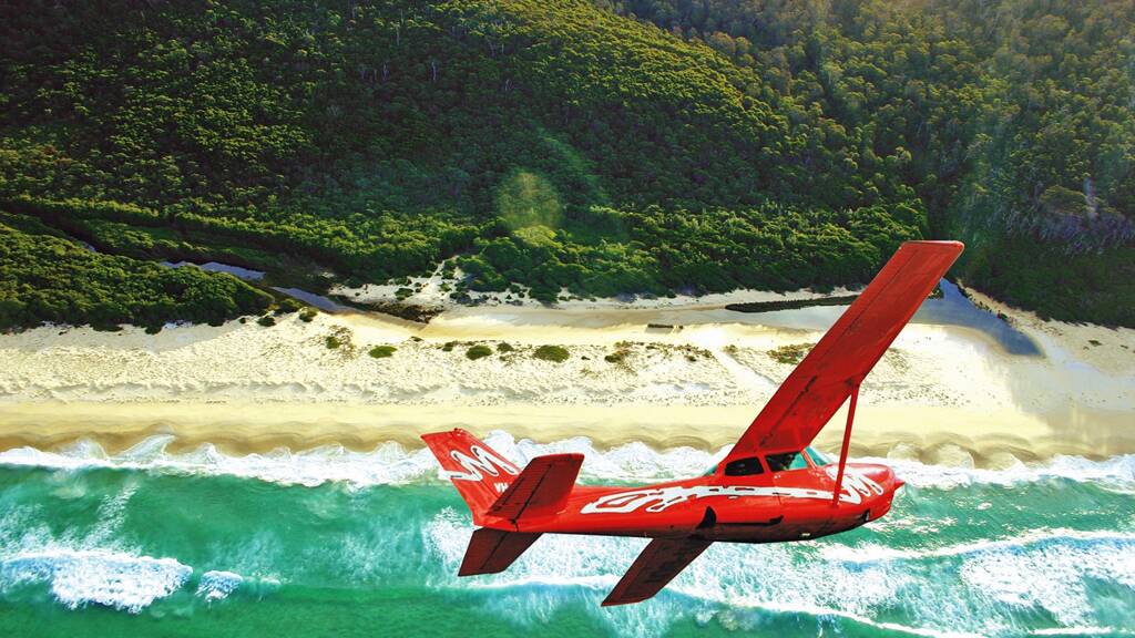 A beach patrol flight over the south coast provides a bird's eye view of spectacular beaches. Picture: Supplied