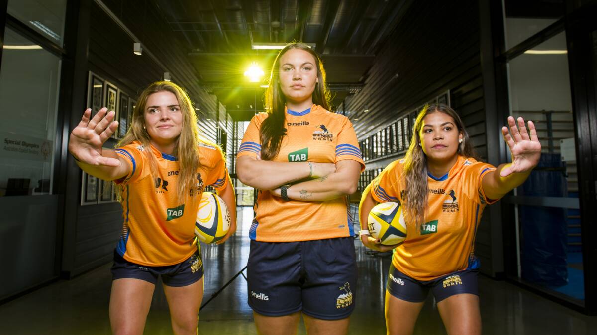 The Brumbies have flown down Michaela Wright, Nicole Paterson, Jasmine Castro from Darwin to trial for the Super W. Picture: Dion Georgopoulos